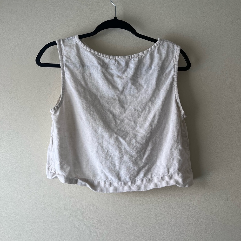Elizabeth Suzann natural linen Petra Crop Top - Picture 3 of 4